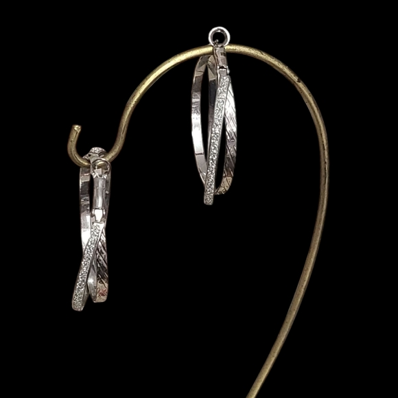 Silver Hoop Earrings - Picture 3 of 6